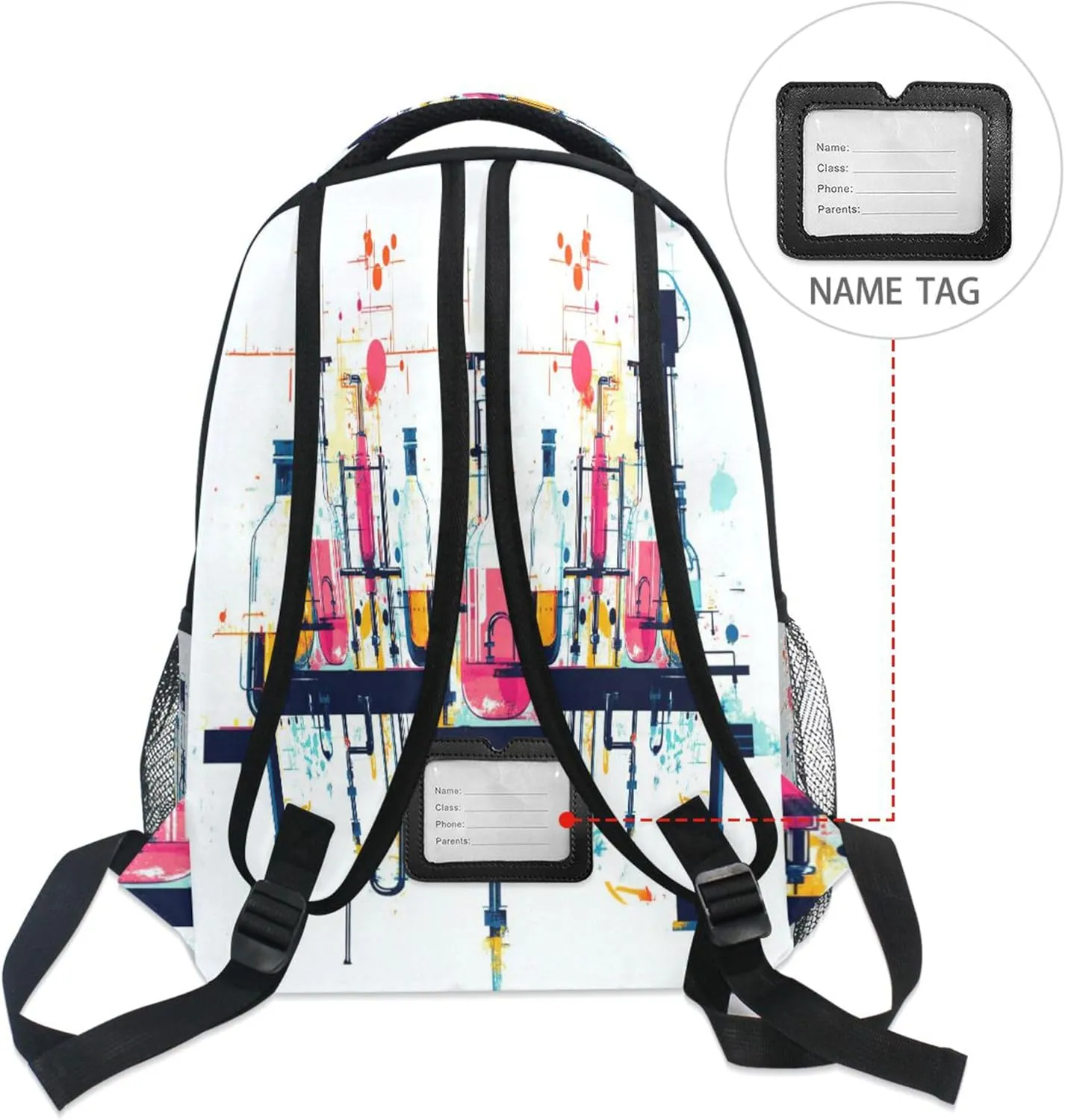KLL Day Backpack for Men Women Fashion College School Computer Bag with Chest Strap for Travel Trip Science Chemical Set
