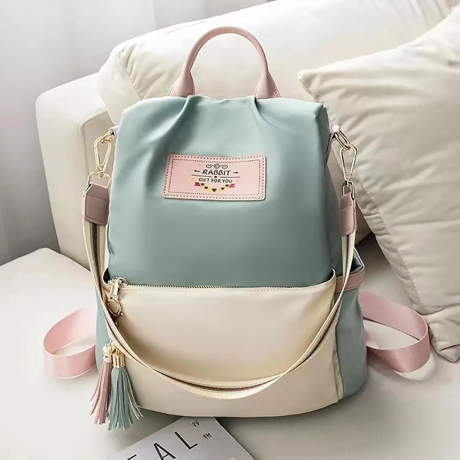 Korean Casual Large Capacity Backpack, Ins Simple Travel School Bag, Portable Knaps for Students & Ladies
