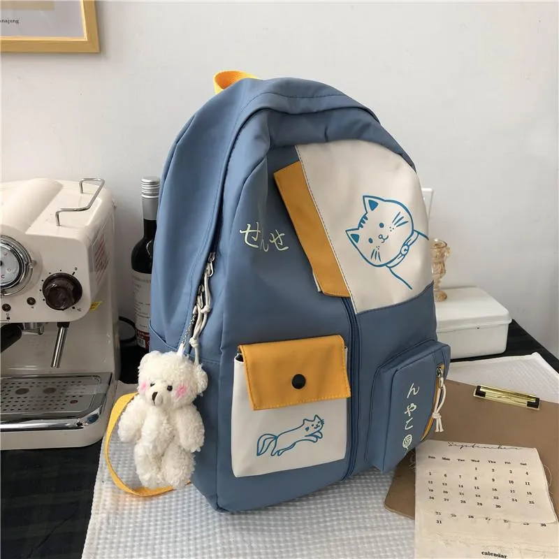 Korean High Mori Style Primary Simple Backpacks