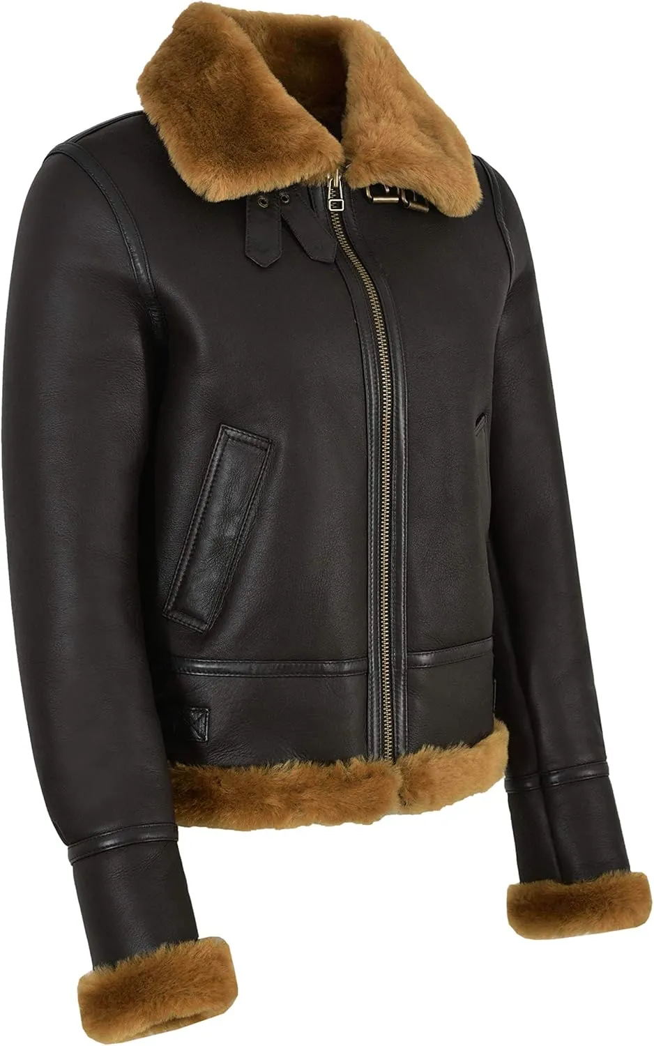 Ladies B3 Sheepskin Jacket Top Real Leather Flying Aviator RAF WW2 Jacket F05