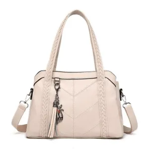 Ladies Beautiful Leather Multi-Pocket Shoulder Handbags