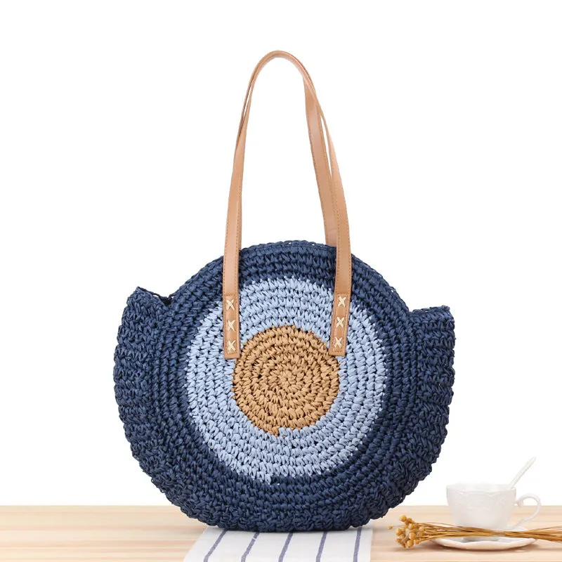 Ladies woven beach straw bag