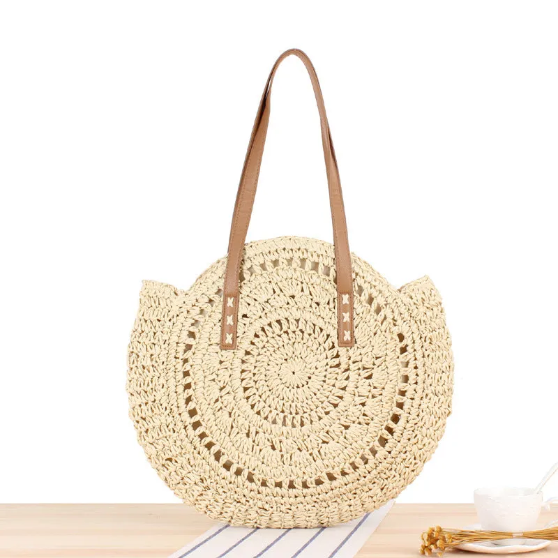 Ladies woven beach straw bag
