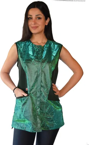 Ladybird Line Sparkling Color Block Waterproof Vest for Pet Groomers (Small)