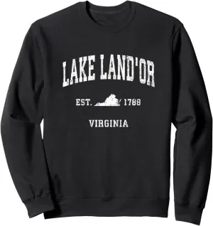 Lake Land'Or Virginia VA Vintage Athletic Sports Design Sweatshirt