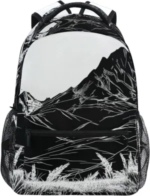 Landscape Moutain Grassland Backpack Daypack Shoulder Bag Book Bag Lightweight Back Pack 12 ×16.9 In