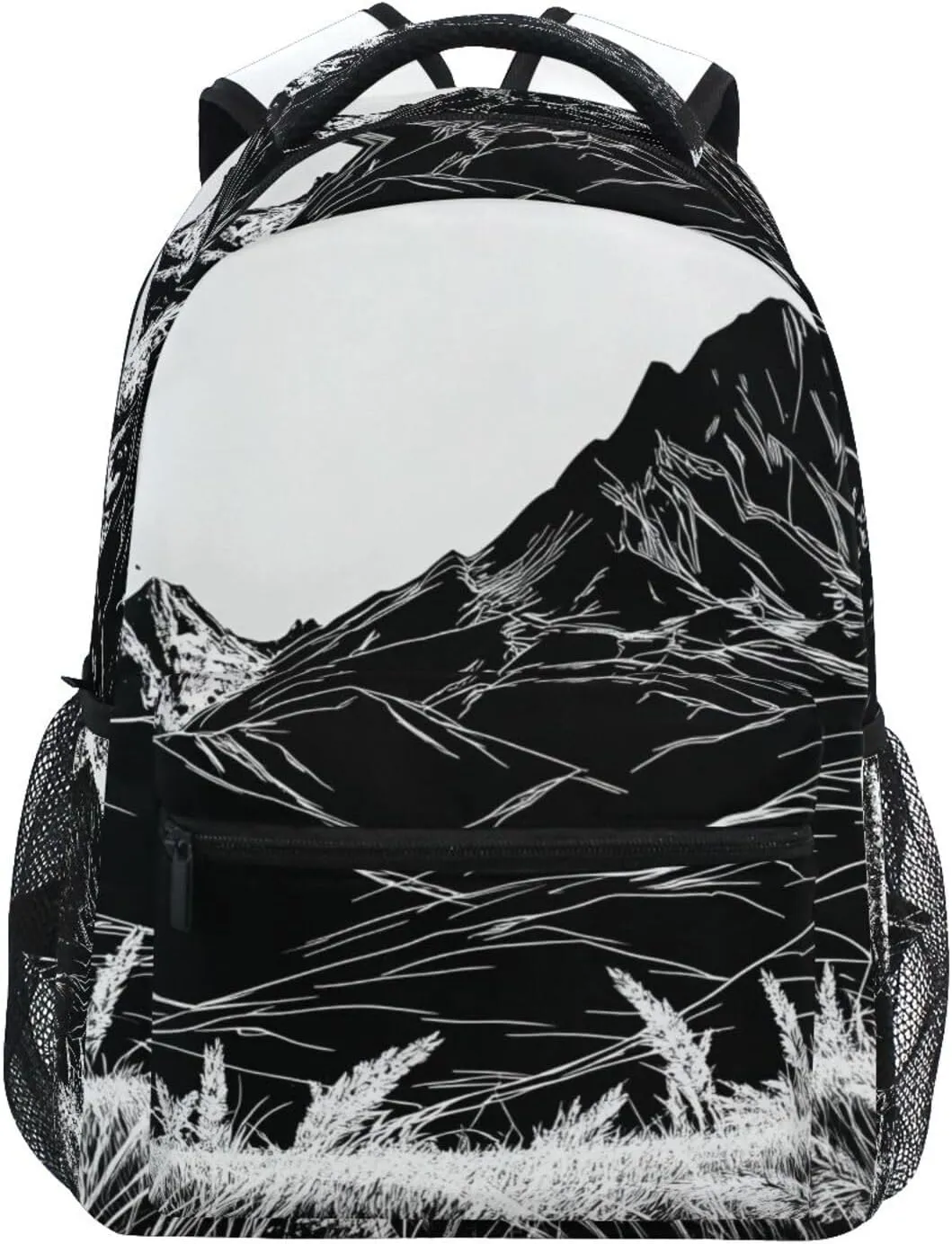 Landscape Moutain Grassland Backpack Daypack Shoulder Bag Book Bag Lightweight Back Pack 12 ×16.9 In