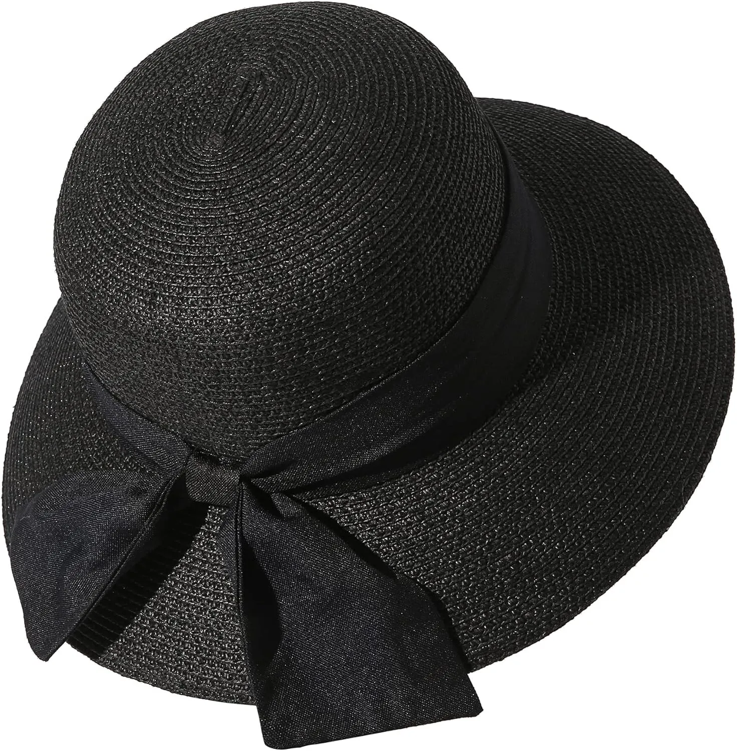 Lanzom Summer Sun Hats for Women Lady Wide Brim Straw Hat Beach Hat UPF Foldable Packable Cap for Travel Outdoor