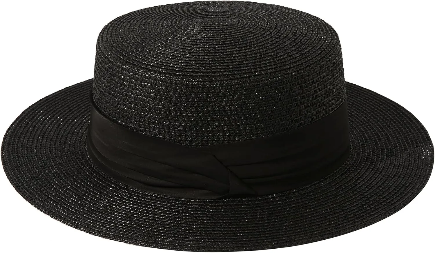 Lanzom Sun Hats for Women Wide Brim Straw Boater Hat Foldable Packable Beach Hat for Summer Fit Size 6 8/7-7 1/4