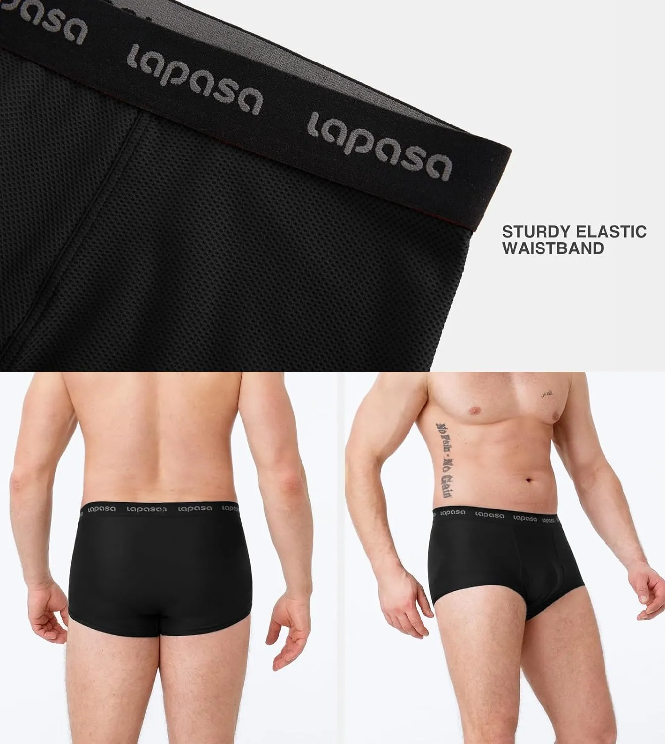 LAPASA Men's Quick Dry Travel Underwear, Terraversal Series Mesh Breathable Trunks/Boxer Briefs/Boxers (2 & 3 Packs)