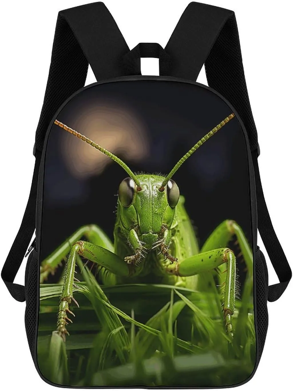 Laptop Backpack for Men Women Lightweight Travel Bag Grasshopper on Grass Casual Daypack 17 Inch Adjustable Shoulder Bag for Work
