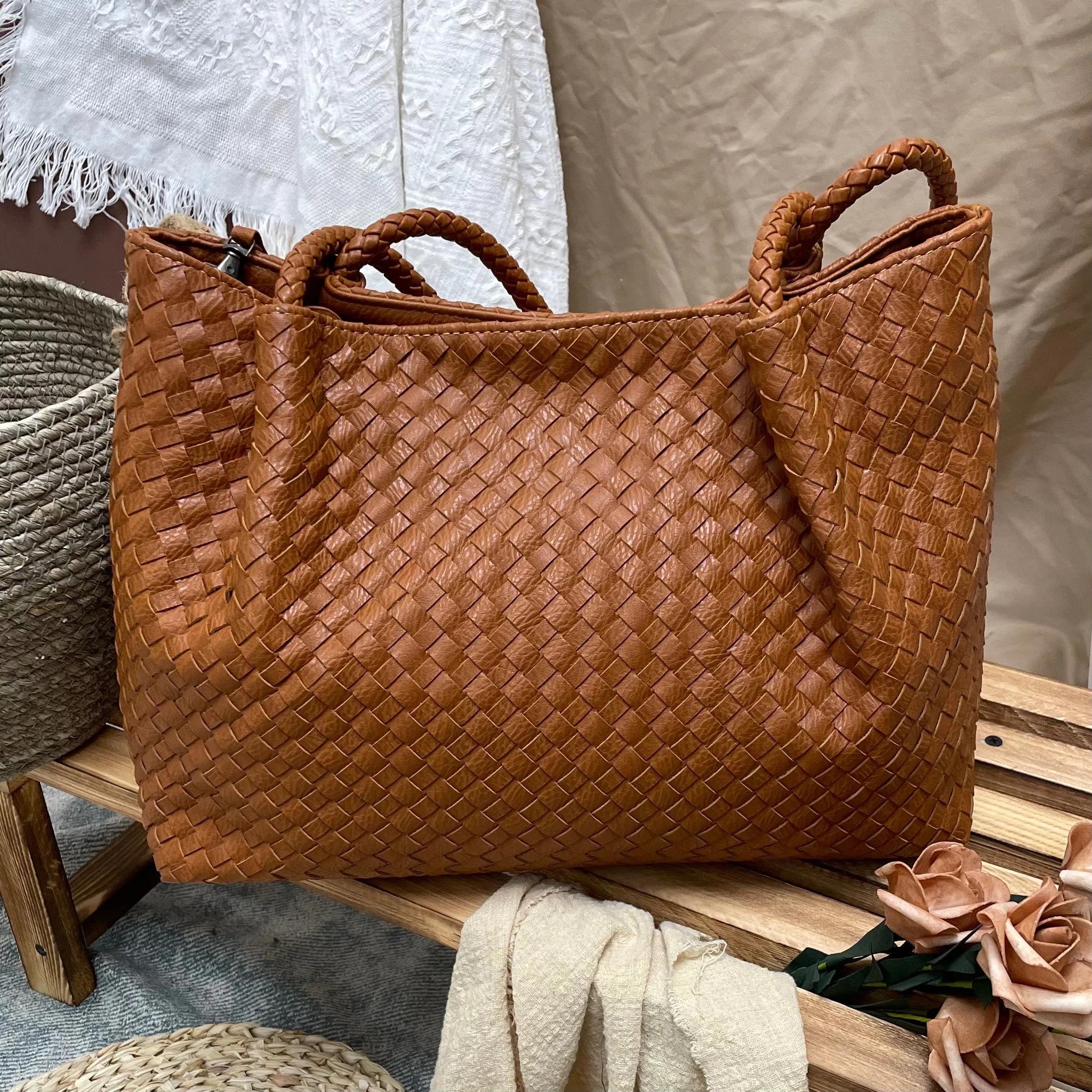 Large bag woven women's bag | Fashion bag | Large Tote Bag | Gift for Girlfriend |  Shoulder bag