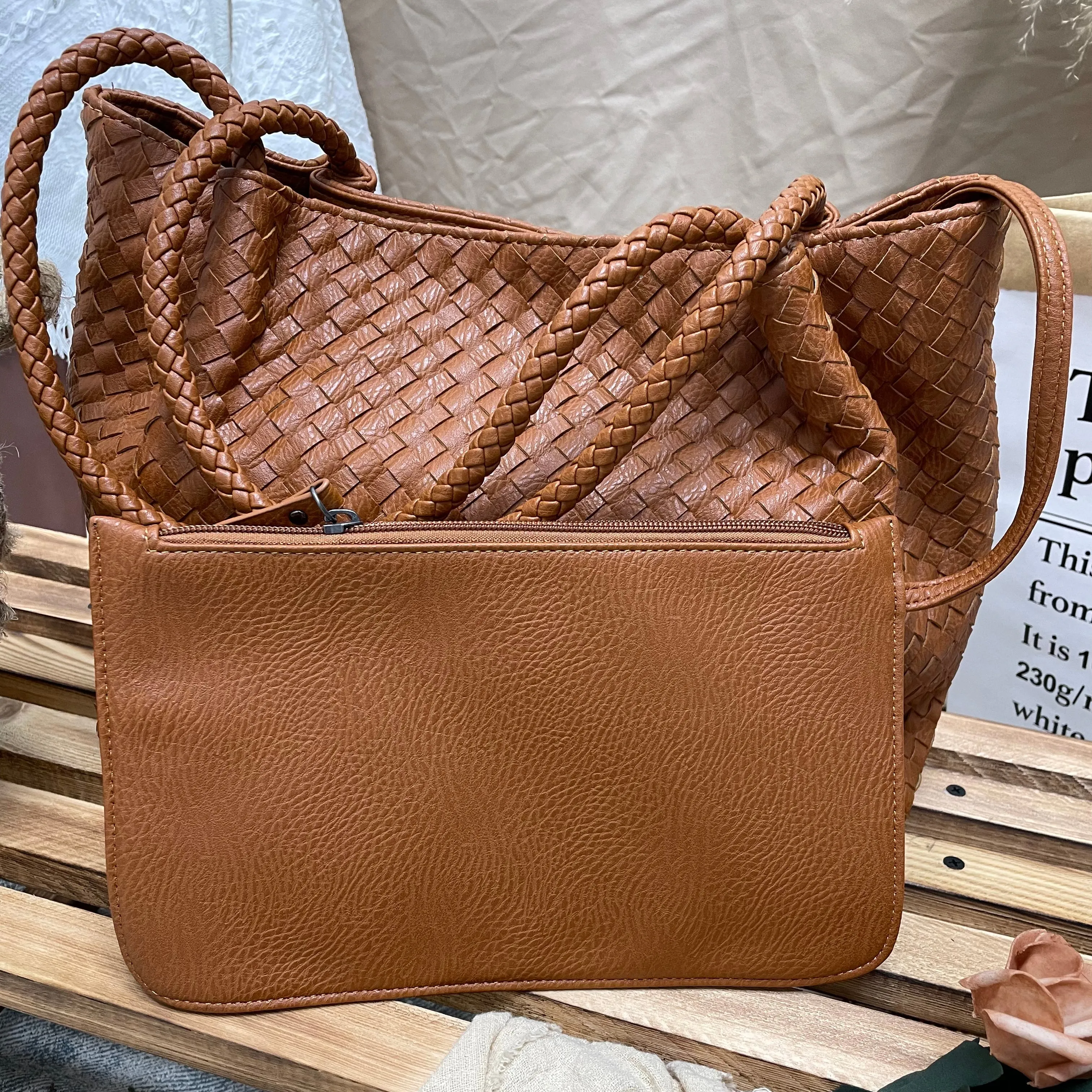 Large bag woven women's bag | Fashion bag | Large Tote Bag | Gift for Girlfriend |  Shoulder bag