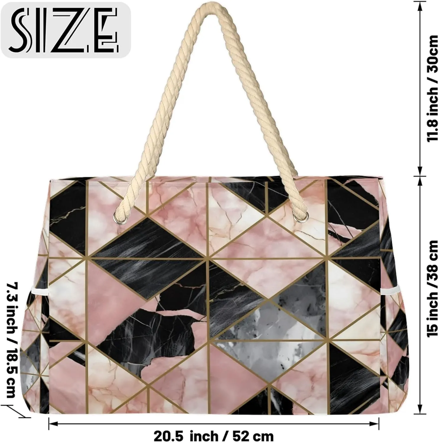 Large Beach Tote Bags for Women, Waterproof Beach Bag with Zipper, Swim Pool Tote Bags