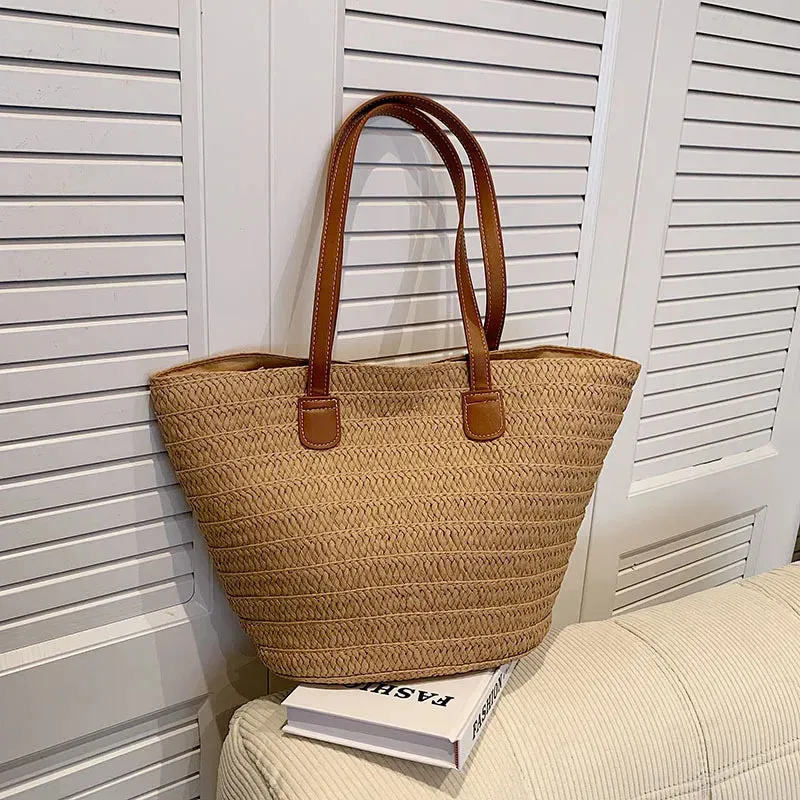 Large Capacity Straw Woven Summer Shoulder Bag