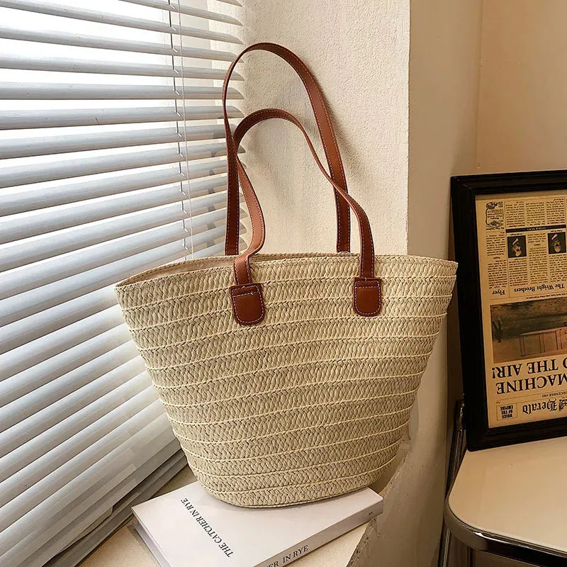 Large Capacity Straw Woven Summer Shoulder Bag