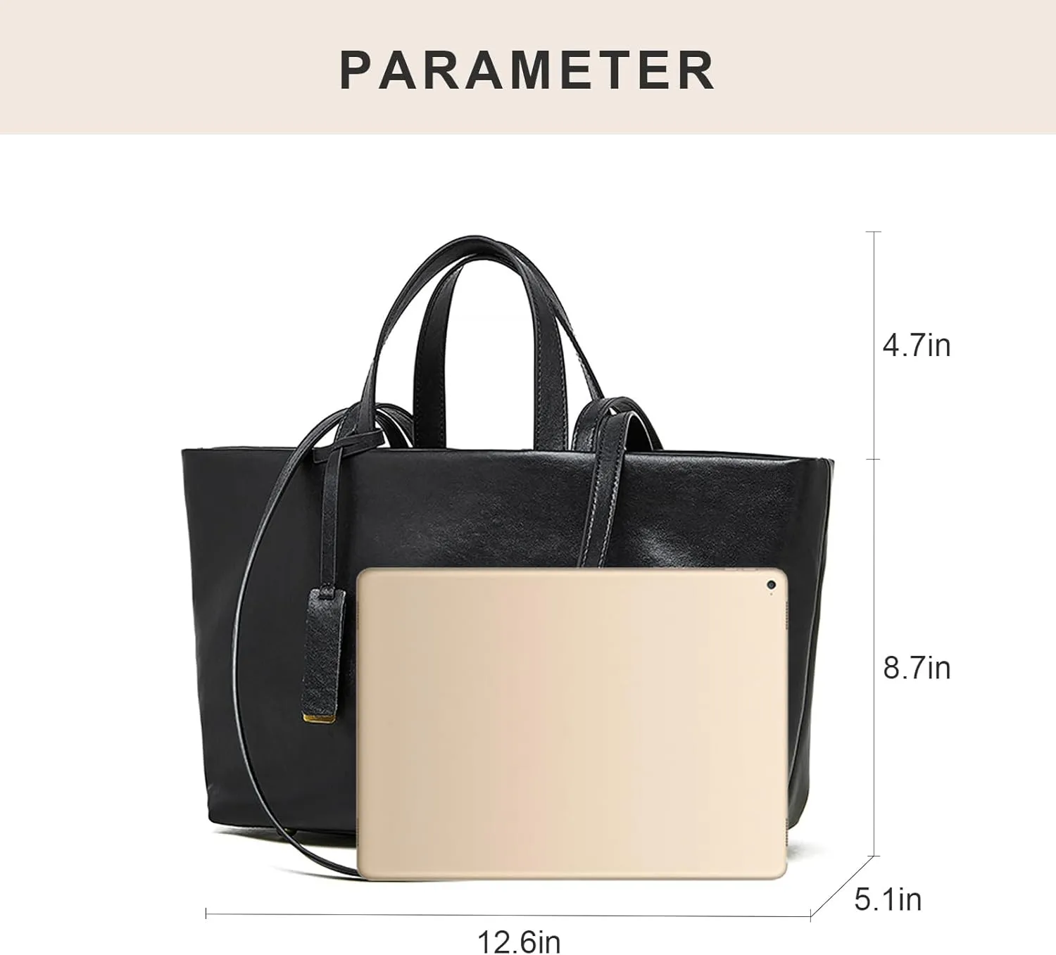 Large Tote Bags for Women, Genuine Leather Satchel Handbags Purses with Anti-friction Foot Pegs.