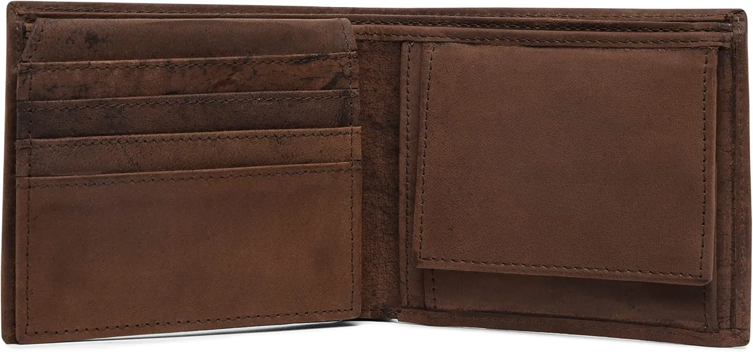 LEABAGS Springfield Genuine buffalo leather wallet I Purse I 4x3,5x0,7 inch