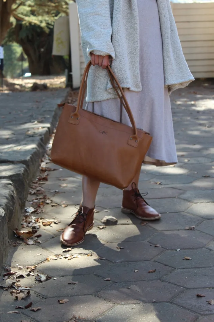 Leather Cybil Handbag - Tan