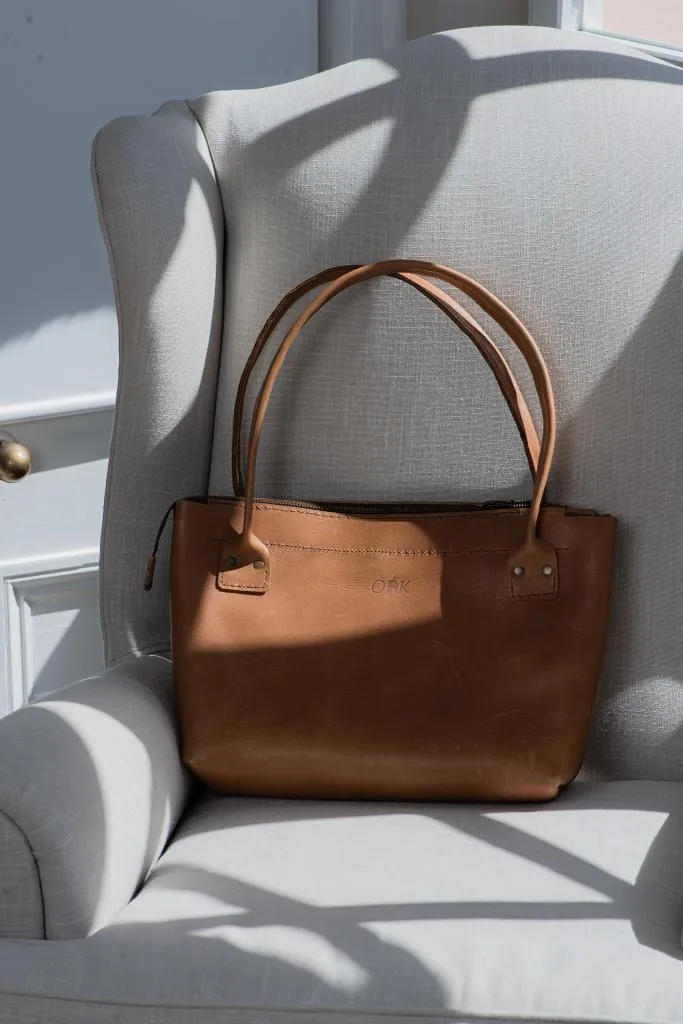 Leather Cybil Handbag - Tan