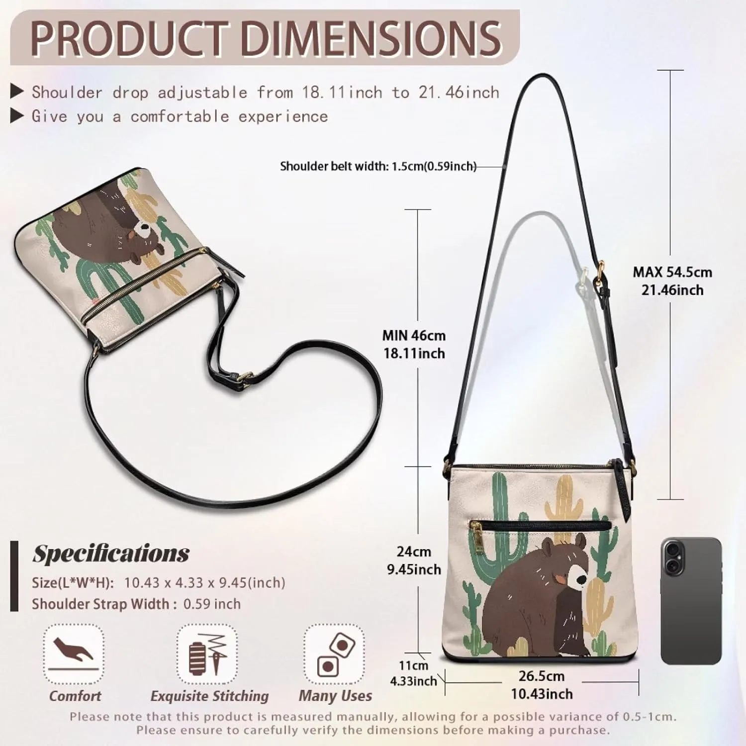Leather Purses for Women, Leather Hobo Bags for Women Vintage Travel Sling Purse Multi Pockets Shoulder Bag