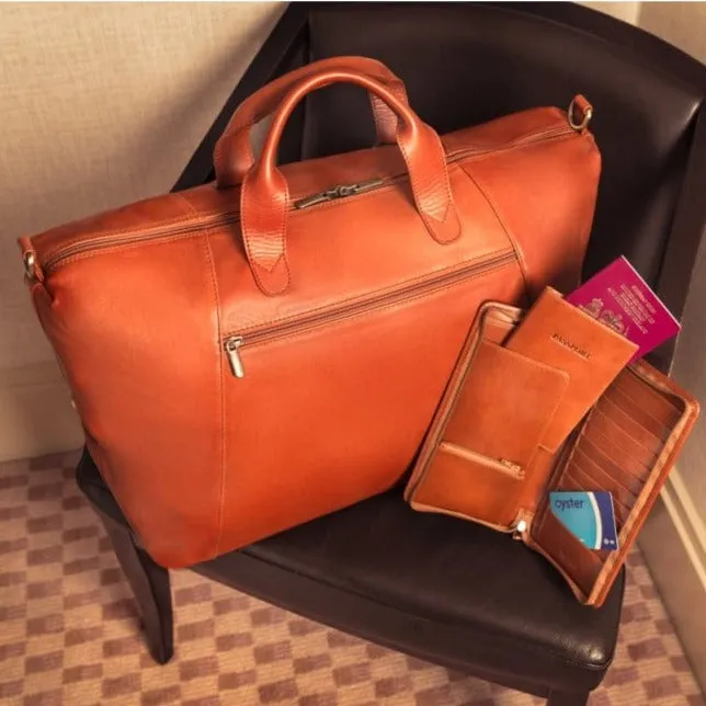 Leather Stafford Explorer Holdall - Dark Tan