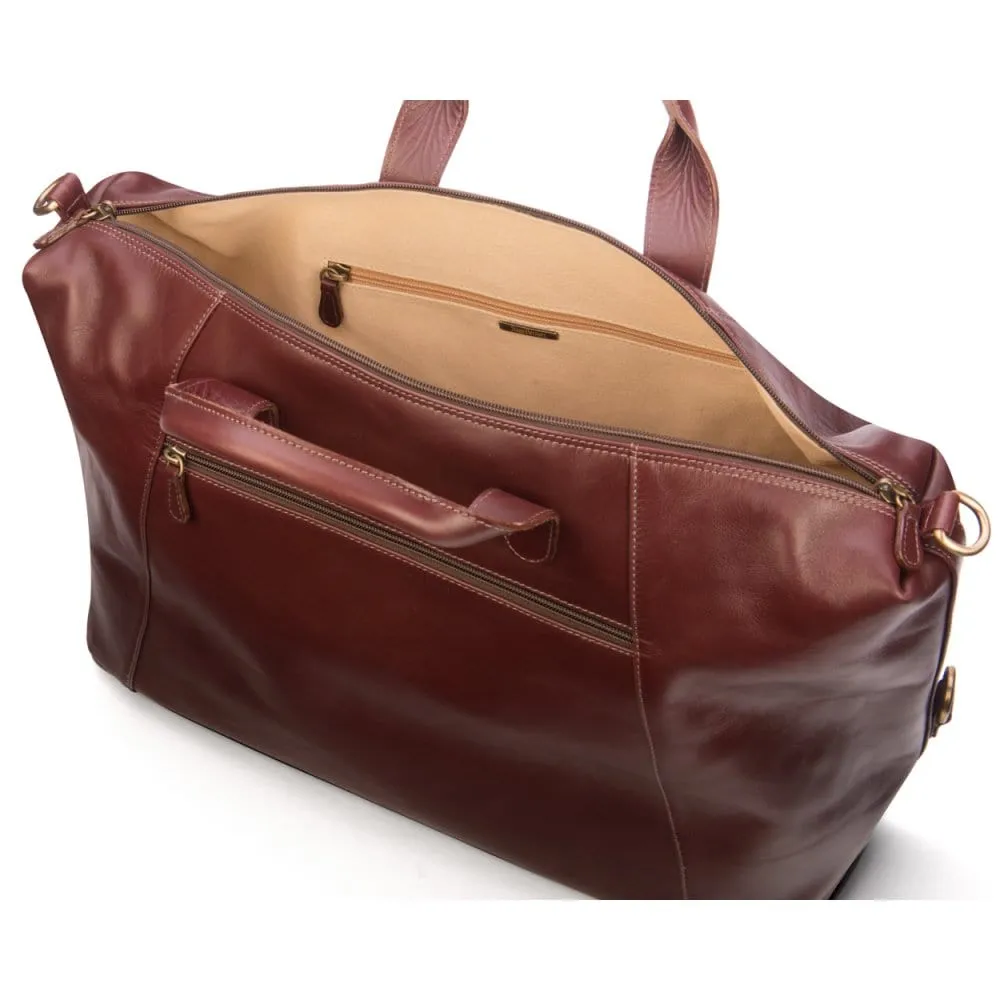 Leather Stafford Explorer Holdall - Dark Tan