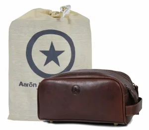 Leather Toiletry Travel Pouch Leather Waterproof Dopp Kit By Aaron Leather Goods