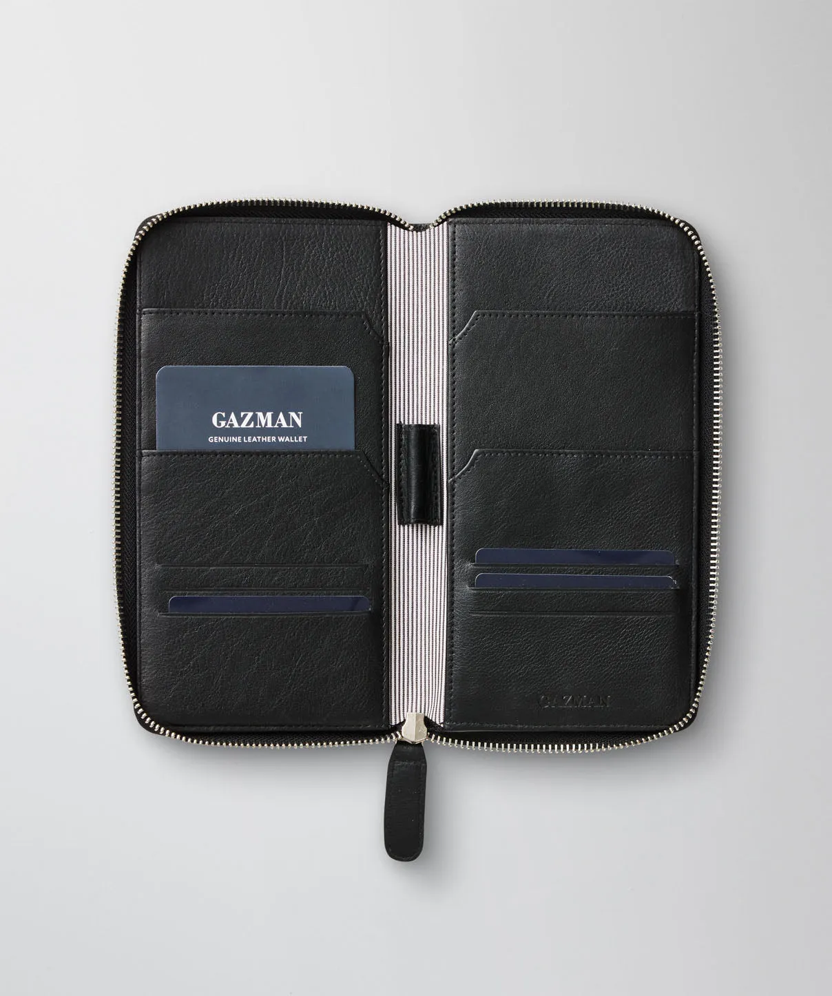 Leather Travel Wallet - Black