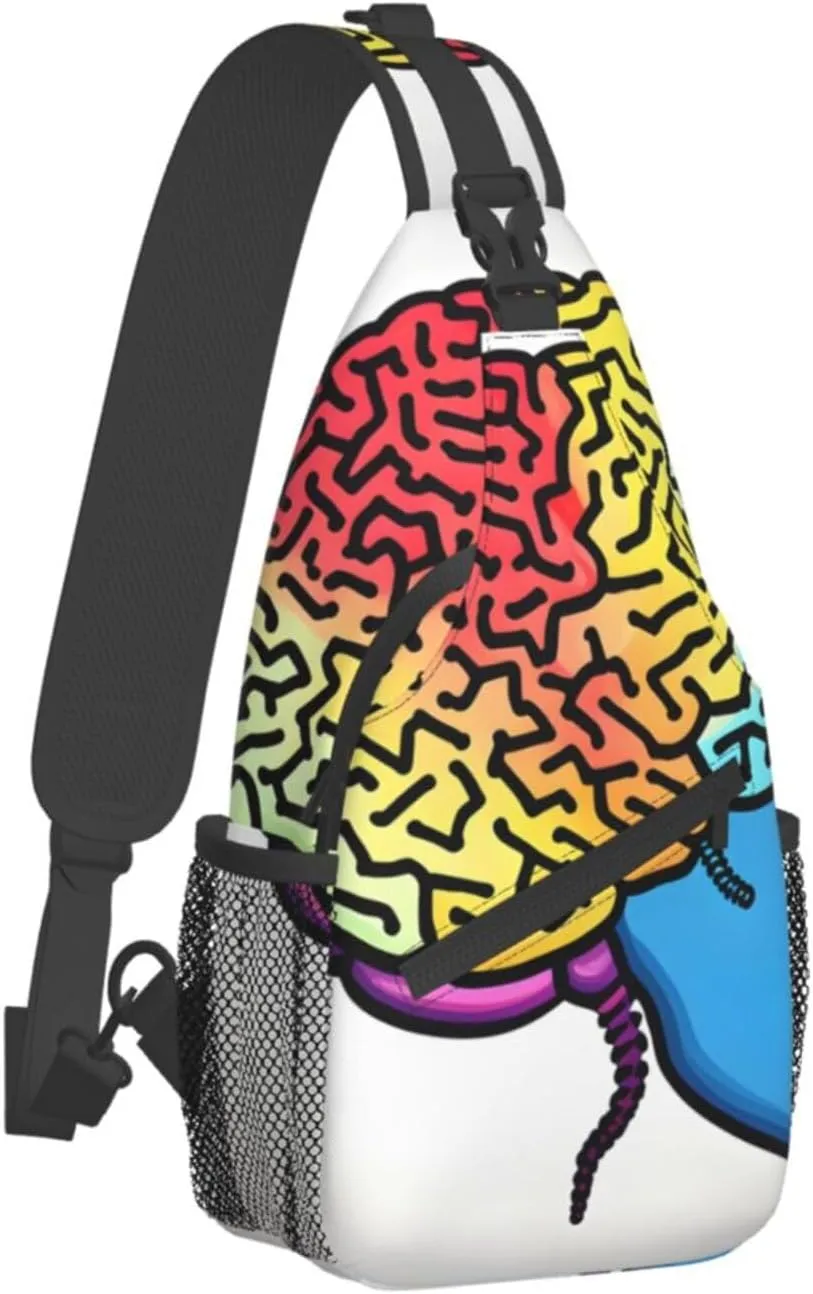 Left And Right Brain High Storage Capacity Chest Bag Diagonally Sling Backpack Crossbody Shoulder Bag For Men Women
