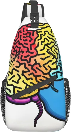 Left And Right Brain High Storage Capacity Chest Bag Diagonally Sling Backpack Crossbody Shoulder Bag For Men Women