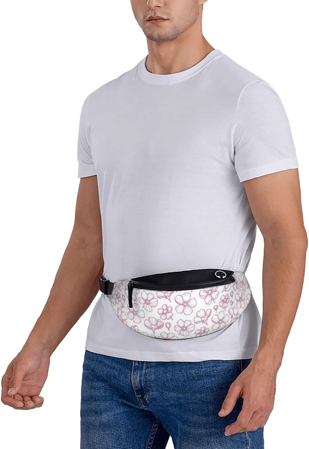 Leisure Sports Crossbody Bag Running Casual Hands-Free Wallets Waist Pack for Man Woman Father's Day for Dad Sakuras