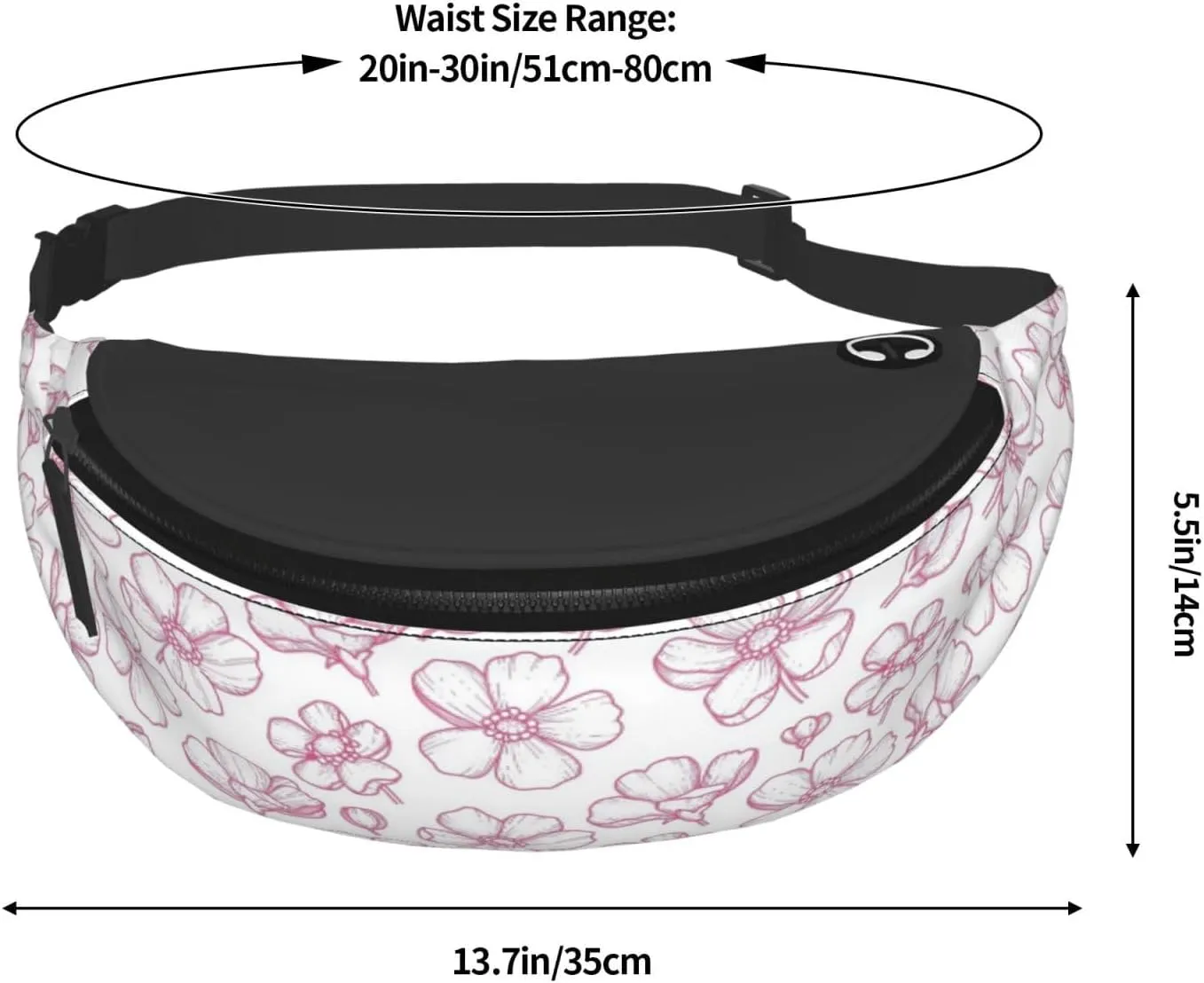 Leisure Sports Crossbody Bag Running Casual Hands-Free Wallets Waist Pack for Man Woman Father's Day for Dad Sakuras