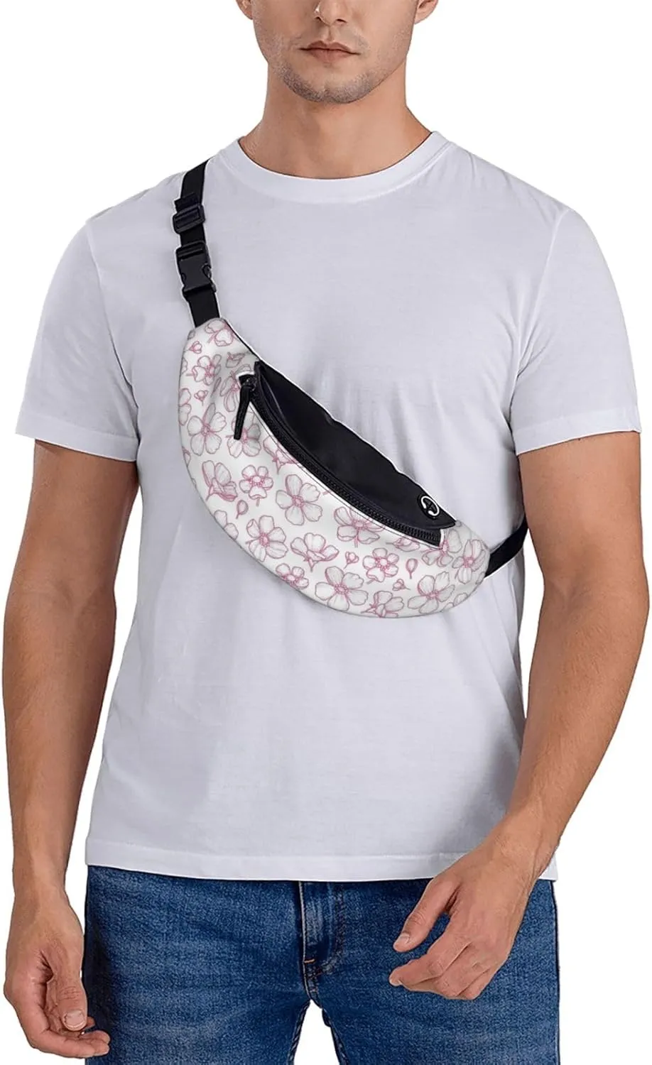 Leisure Sports Crossbody Bag Running Casual Hands-Free Wallets Waist Pack for Man Woman Father's Day for Dad Sakuras