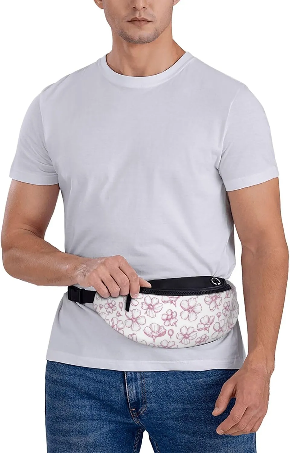 Leisure Sports Crossbody Bag Running Casual Hands-Free Wallets Waist Pack for Man Woman Father's Day for Dad Sakuras