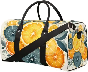 Lemon Travel Duffel Bag for Women Men Waterproof Foldable Overnight Weekender Bag Large Capacity Sports Gym Bag