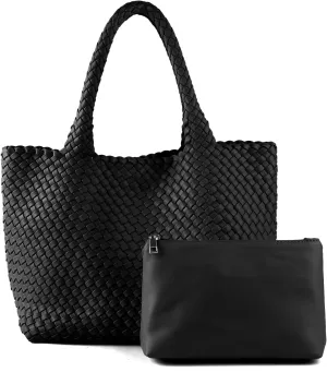 LEMONEYE Women's PU Hand woven Handbag Shoulder Bag Fashion Belt Wallet Suitable for Work Shopping Travel Daily
