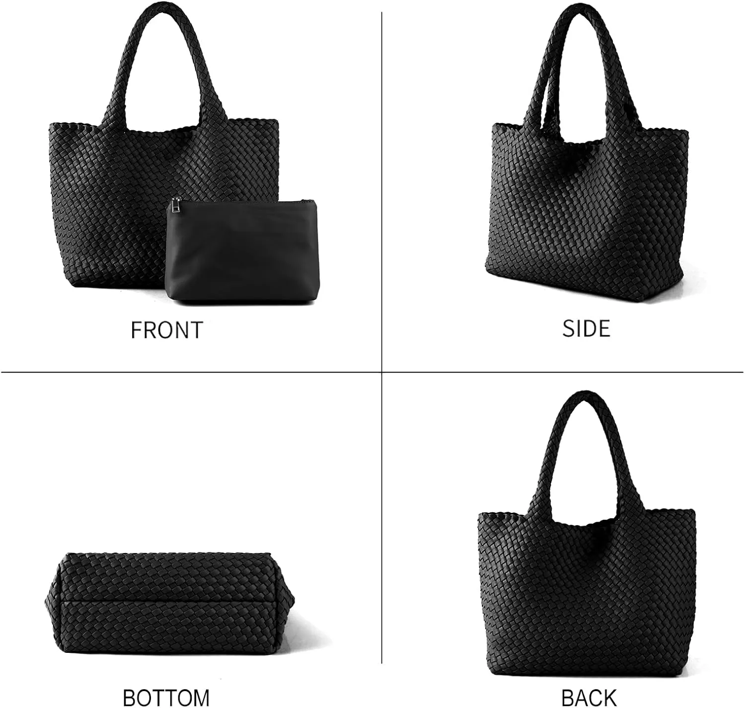 LEMONEYE Women's PU Hand woven Handbag Shoulder Bag Fashion Belt Wallet Suitable for Work Shopping Travel Daily