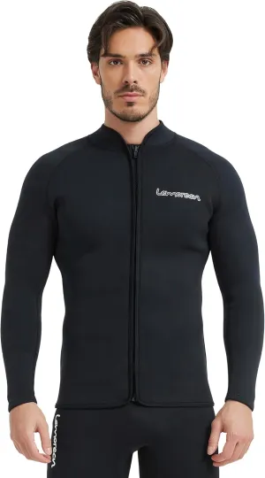 Lemorecn Wetsuit Top Men 3mm and 2mm Wetsuit Jacket Neoprene Long Sleeve for Water Sports