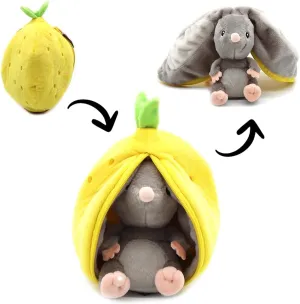 LES DÉGLINGOS Flipetz Rocket The Mouse Plushie - Reversible Lemon to Mouse 2-in-1 Stuffed Animal - 8.5 Inch Kids Transforming Plush Toy Cute, Soft Toy & Collectible Plushie for All Ages