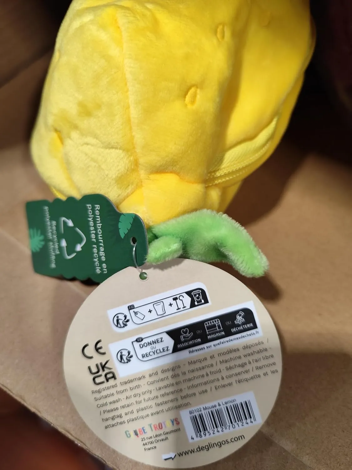 LES DÉGLINGOS Flipetz Rocket The Mouse Plushie - Reversible Lemon to Mouse 2-in-1 Stuffed Animal - 8.5 Inch Kids Transforming Plush Toy Cute, Soft Toy & Collectible Plushie for All Ages