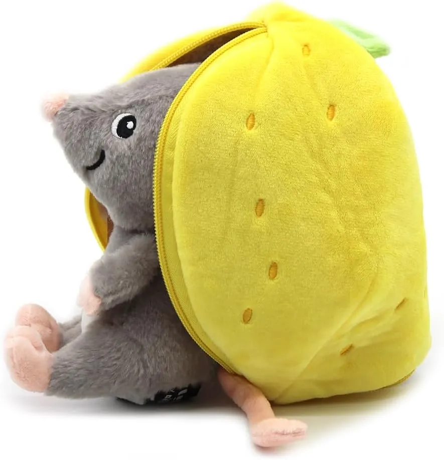 LES DÉGLINGOS Flipetz Rocket The Mouse Plushie - Reversible Lemon to Mouse 2-in-1 Stuffed Animal - 8.5 Inch Kids Transforming Plush Toy Cute, Soft Toy & Collectible Plushie for All Ages