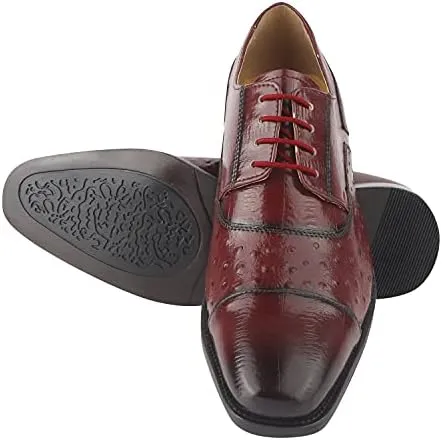LIBERTYZENO Mens Plain & Animal Print Leather Adults Formal Lace Up Dress Shoes for Prom Graduation