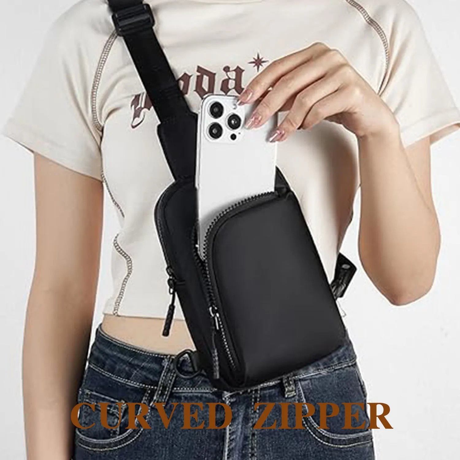 Light Grey Trendy Waterproof Sling Bag - Lightweight Crossbody Chest Pack, Adjustable Strap