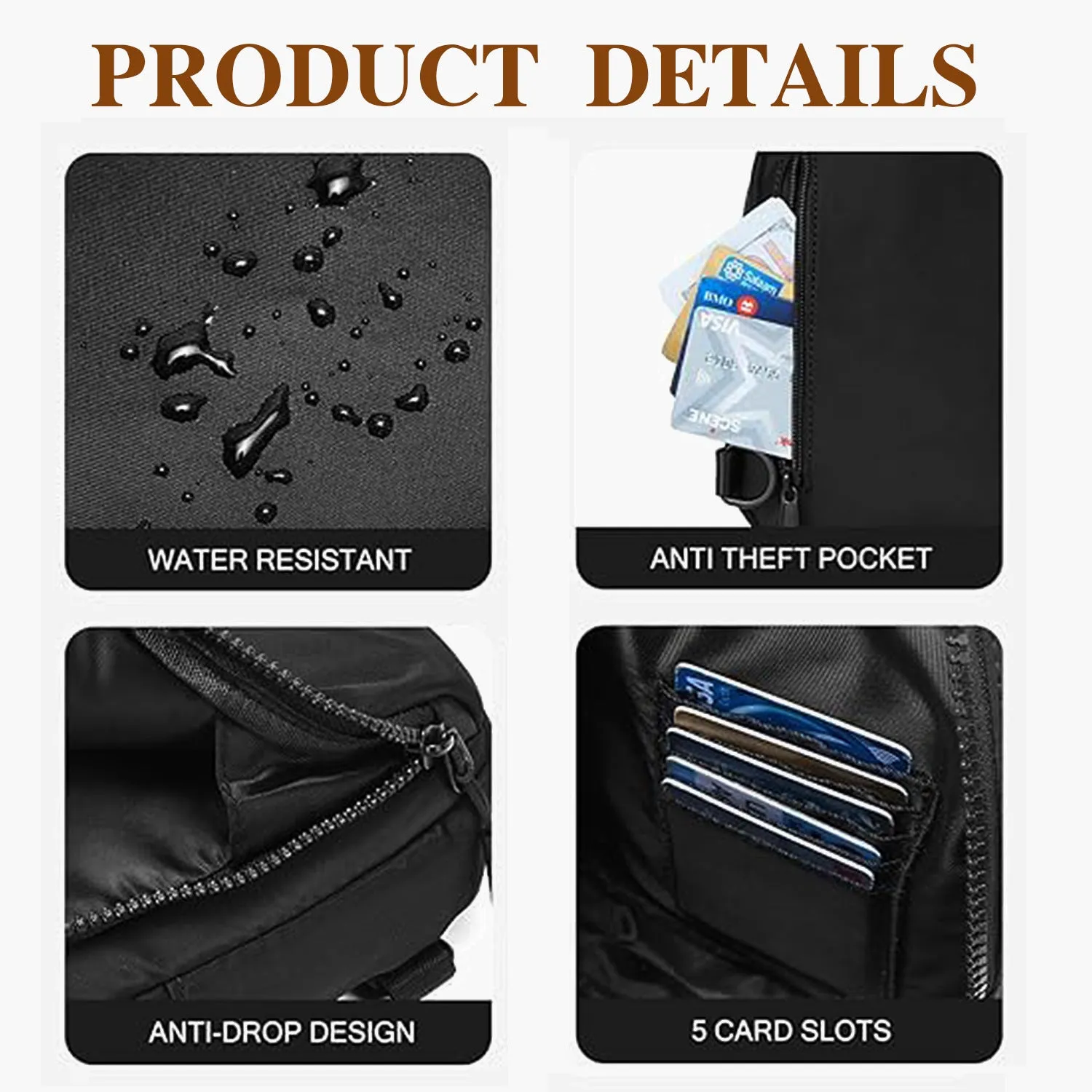 Light Grey Trendy Waterproof Sling Bag - Lightweight Crossbody Chest Pack, Adjustable Strap