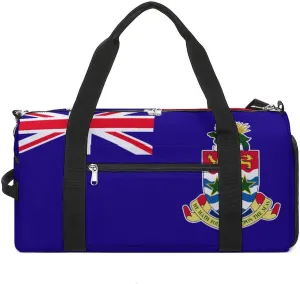 Lightweight Cayman Lslands Flag Duffel Bag for Women Men with Shoe Compartment and Wet Pocket