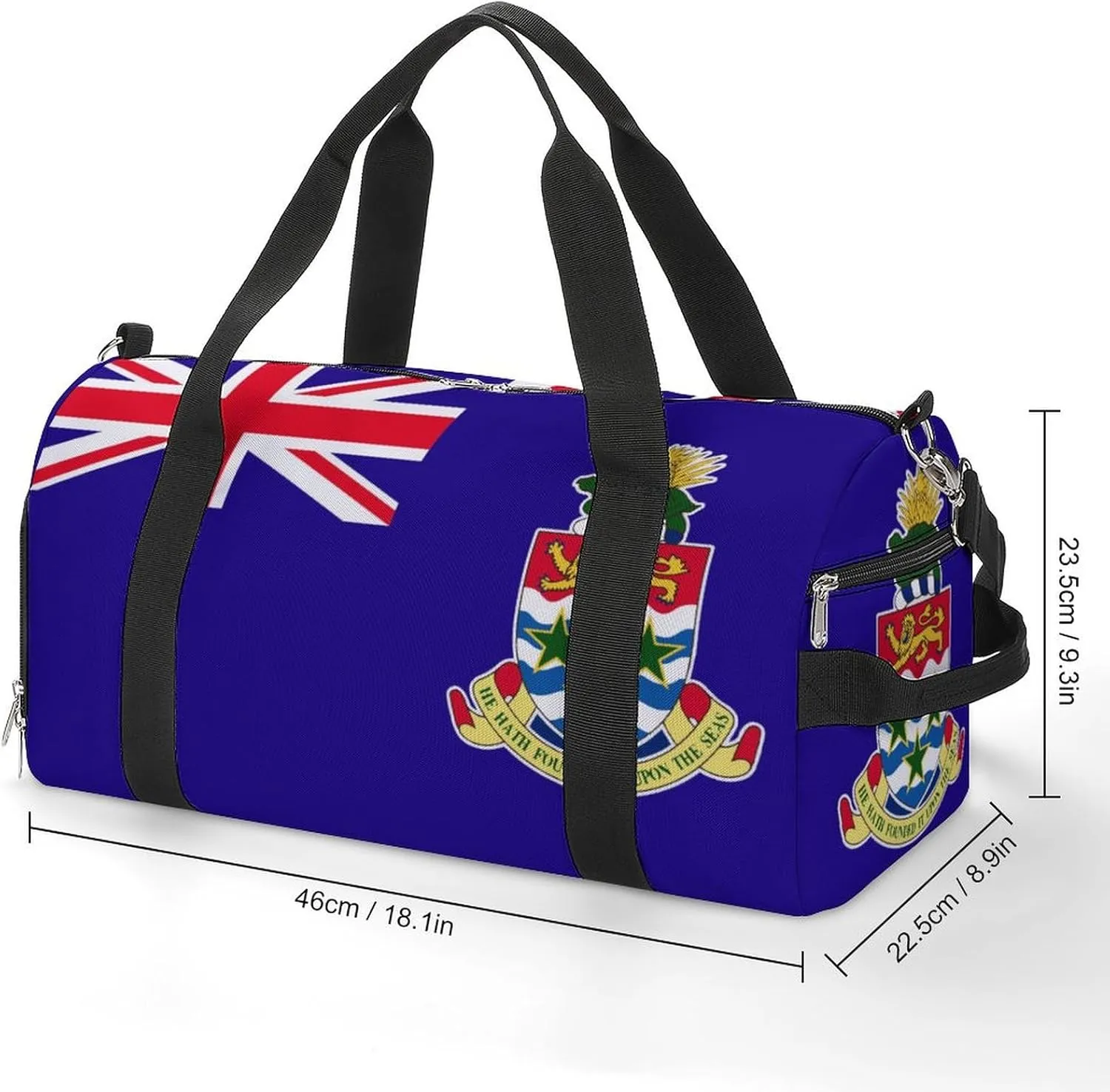 Lightweight Cayman Lslands Flag Duffel Bag for Women Men with Shoe Compartment and Wet Pocket