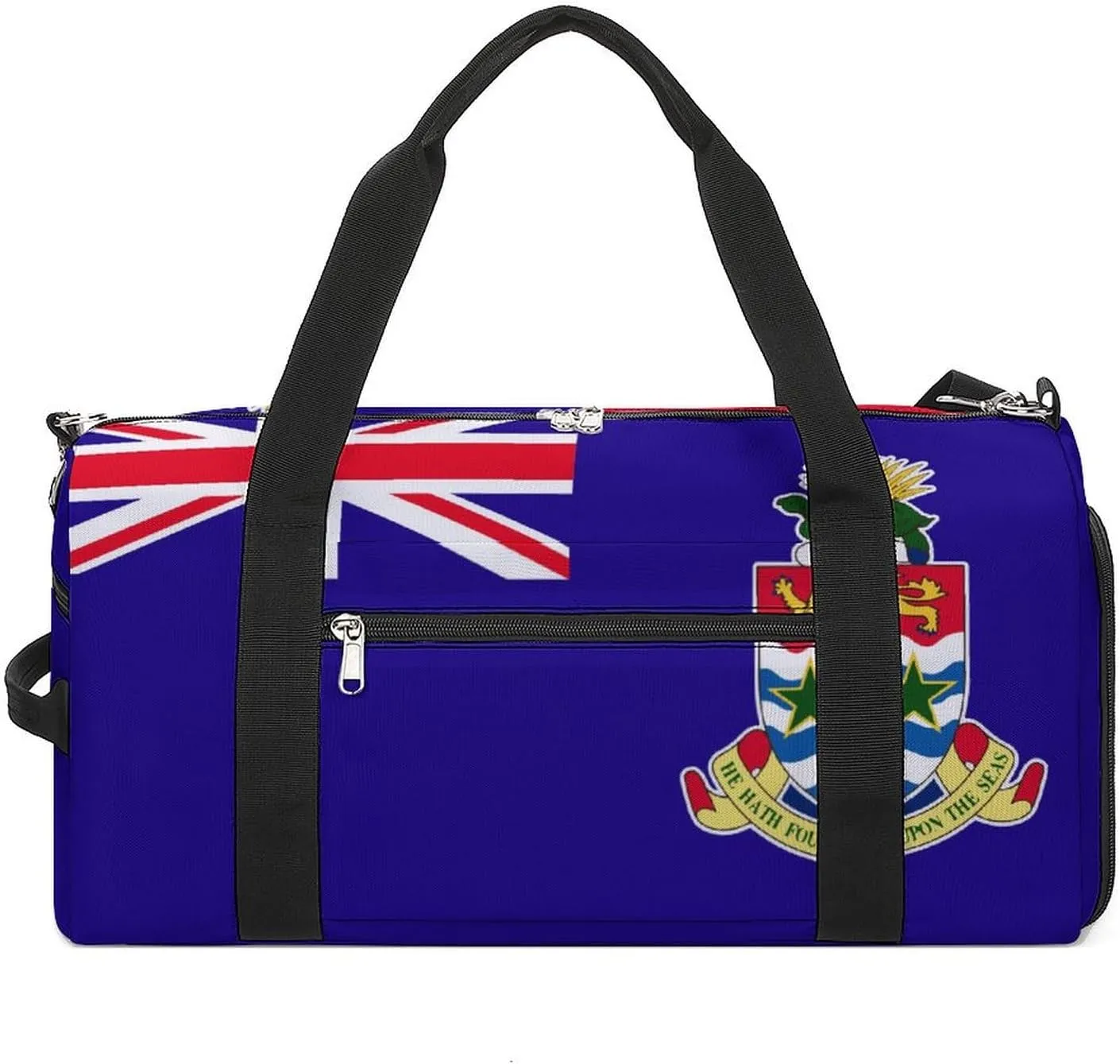 Lightweight Cayman Lslands Flag Duffel Bag for Women Men with Shoe Compartment and Wet Pocket