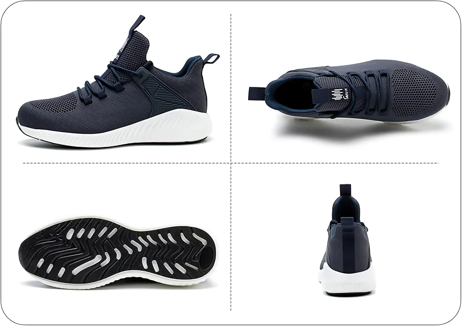 Lightweight Work Safety Sneakers,Work Shoes Provides a Comfortable, Breathable, Long-Term Foot Experience with Flying Woven Upper Material,