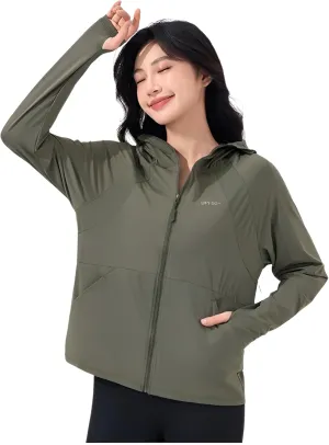 lilaBelle]Lightweight Women's Protection Jacket - Trendy UV-Blocking Outer Layer with Thumb Holes & Removable Hood for -Day Comfort【High-Quality】【Breathable Fabric】